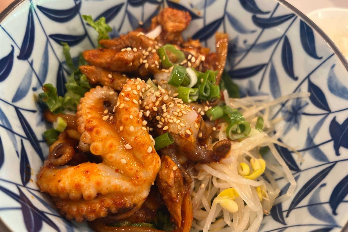 Baby Octopus & Pork Bibimbap 쭈꾸미 돼지고기 비빔밥