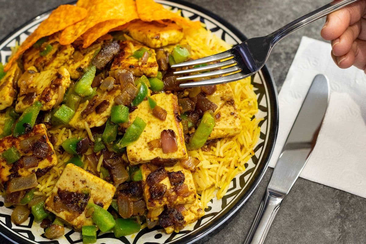 Paneer Tikka Over Rice (Veggie)