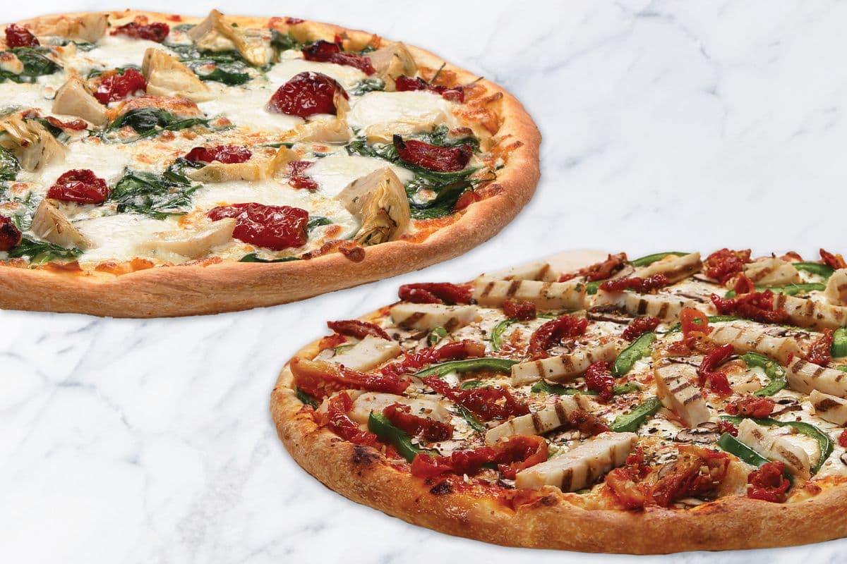 Two Small Gourmet Pizzas (6 Slices)