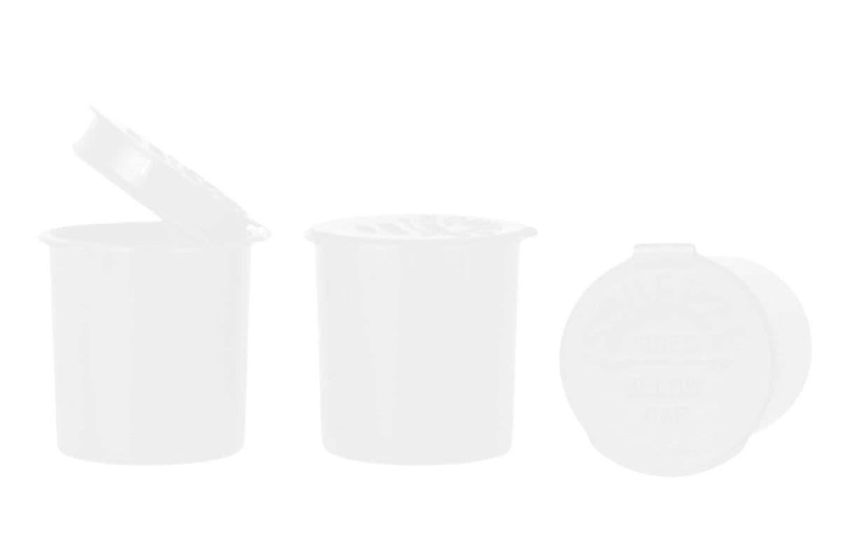 White Hinged Lid Storage Vials 6 Dram (8 Pack)