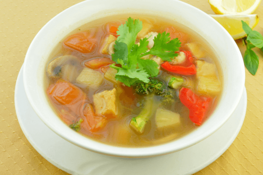 B50. Vegetable Tom Yum with Cauliflower and Fried Tofu