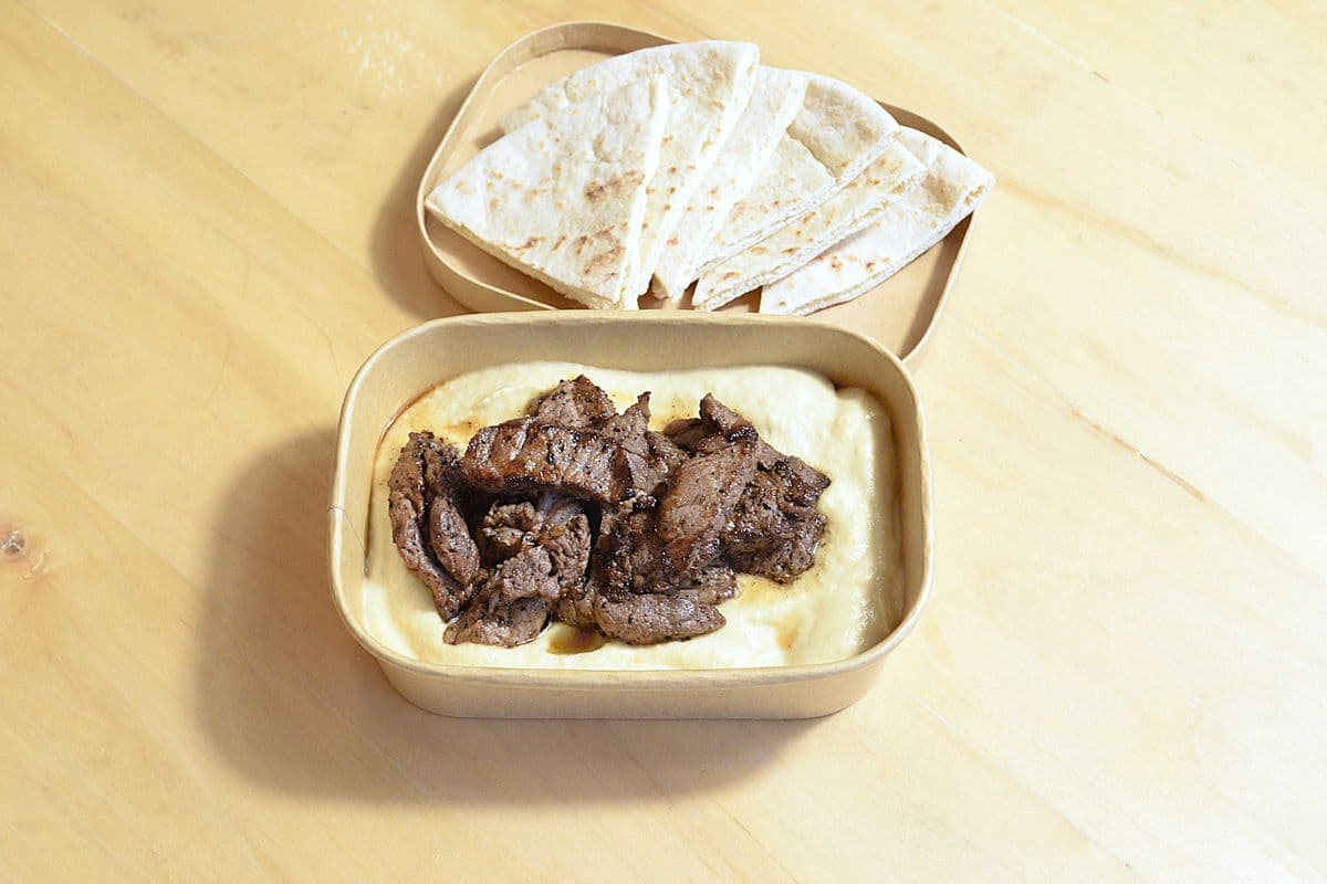 Hummus Velouté with Steak Shawarma