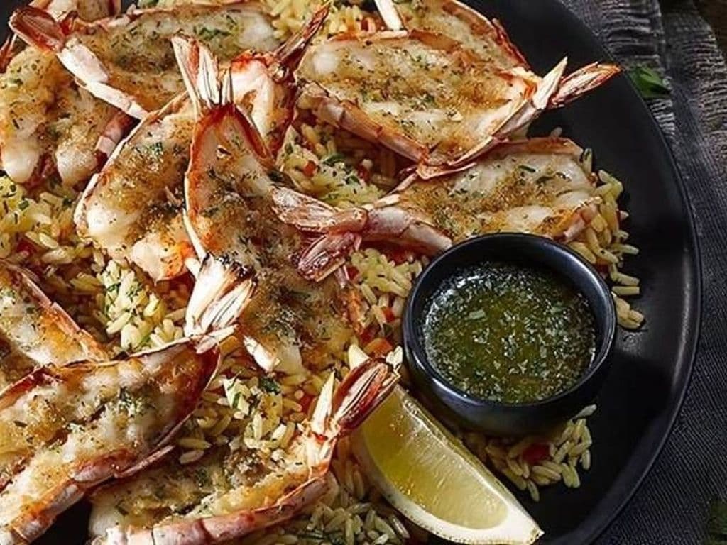 Crevettes coupe papillon grillées geantes 7 pieces / Grilled Big Butterfly Shrimps 7 Pieces