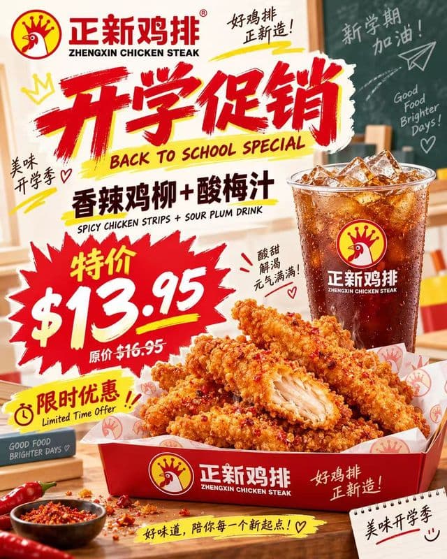 SPICY CHICKEN STRIPS + SOUR PLUM DRINK / 香辣鸡柳+酸梅汁