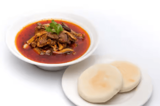 Sheep Chop Suey with Chilli and Chinese Bread (2 pcs) 羊杂汤+烤馍