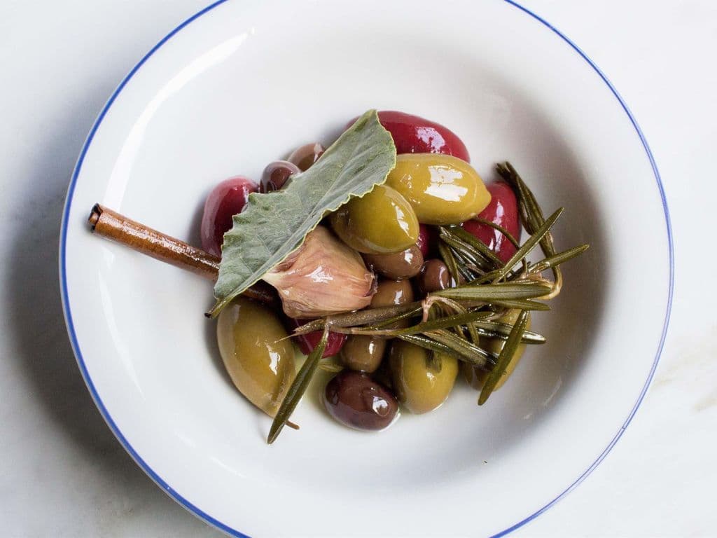 Warm House-Marinated Olives