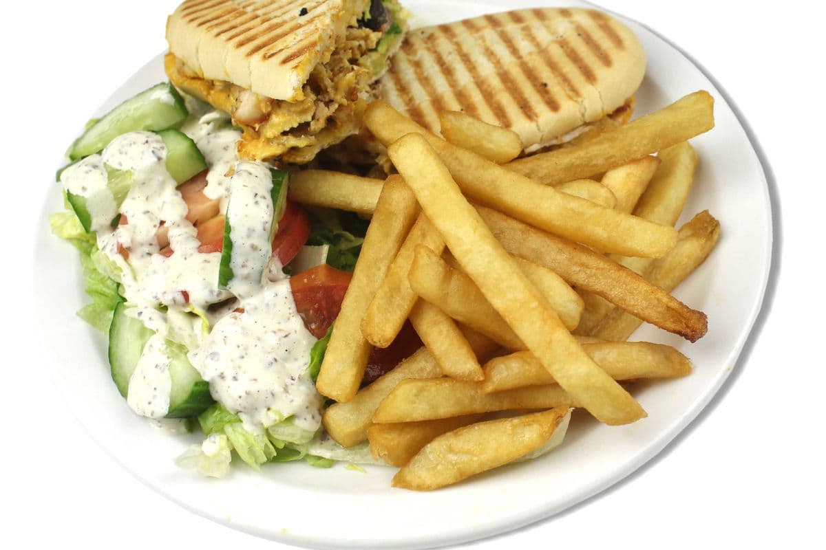 Assiette Panini viande Gyros/ Gyros Meat Panini Plate