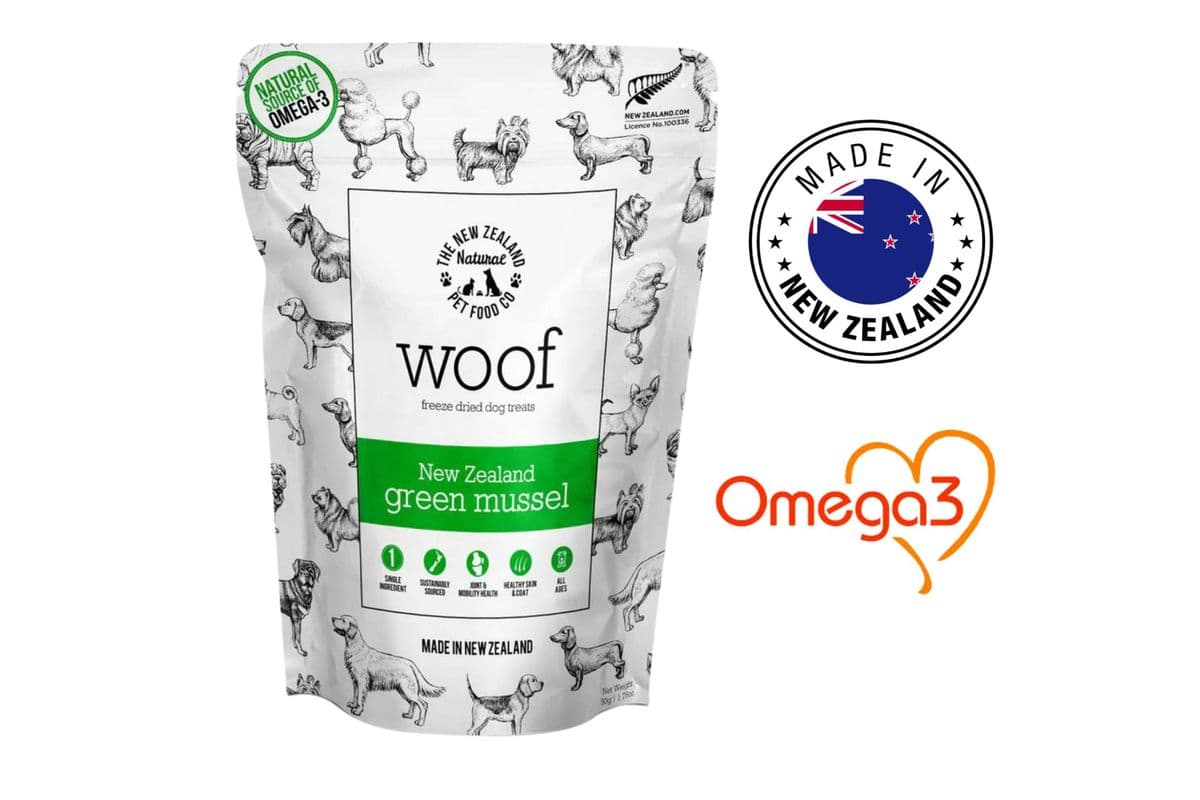 NZPF Woof Green Lipped Mussels Freeze Dried Dog Treats (50 g)