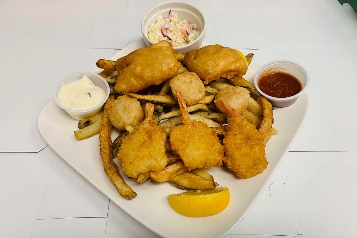 HALIBUT SEA-FOOD PLATTER