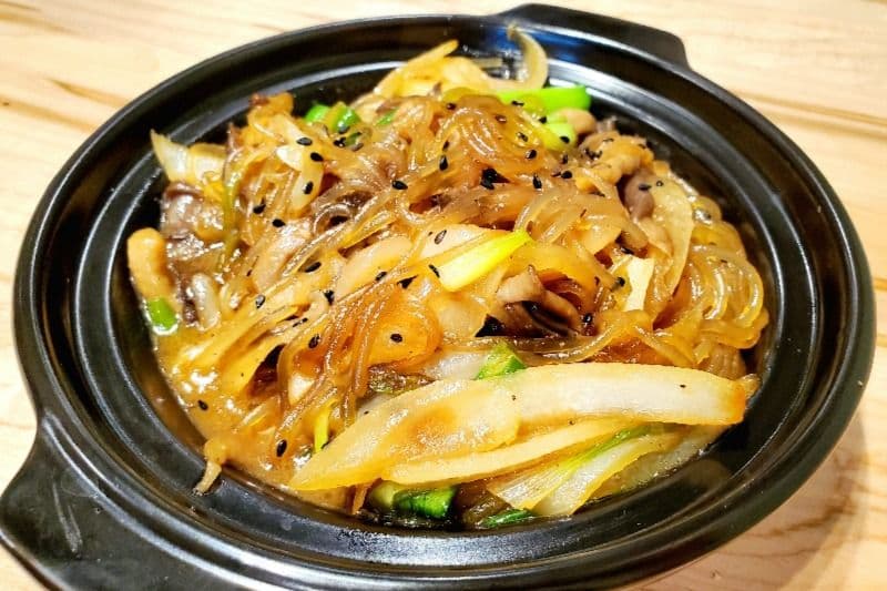 Mixed Mushroom Stir-fried Sweet Potato Noodles (鲜蘑红薯粉丝)