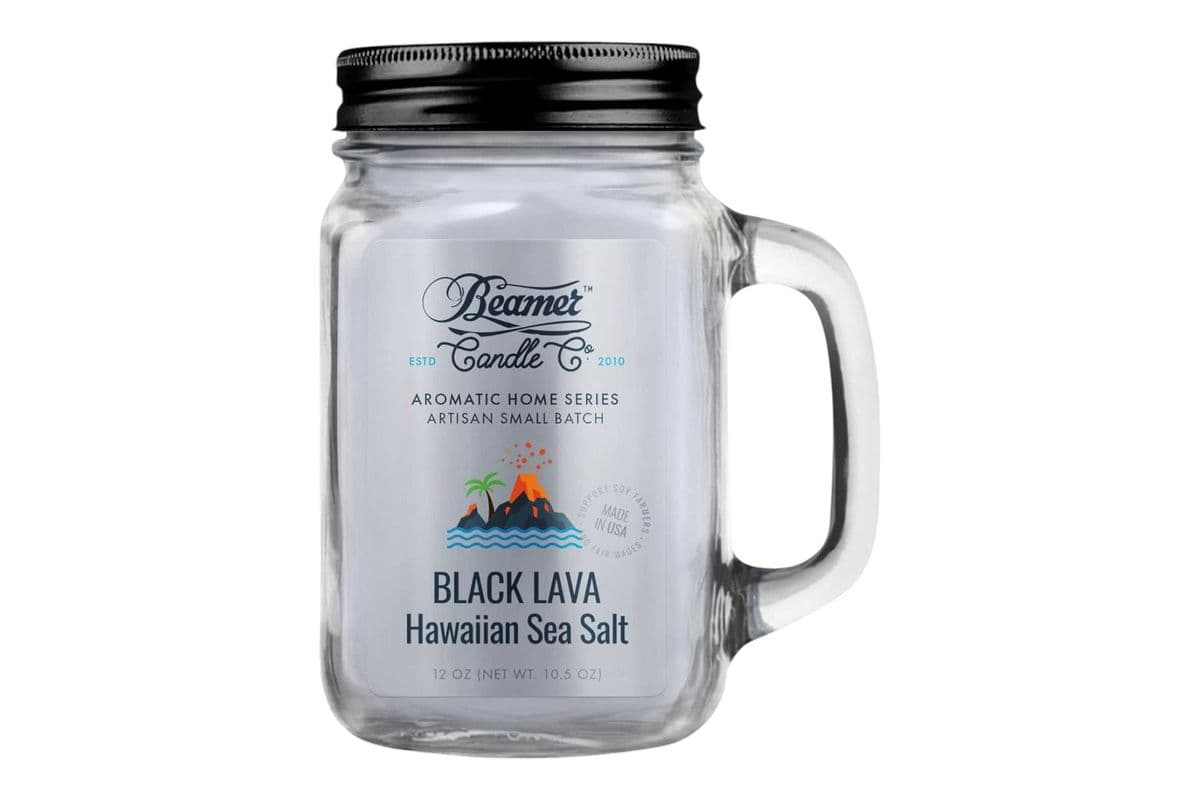 Beamer Candle Black Lava Hawaiian Sea Salt (12oz)