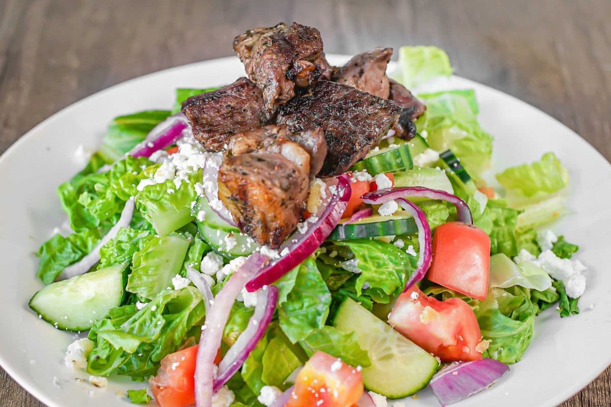 Lamb Souvlaki Greek Salad