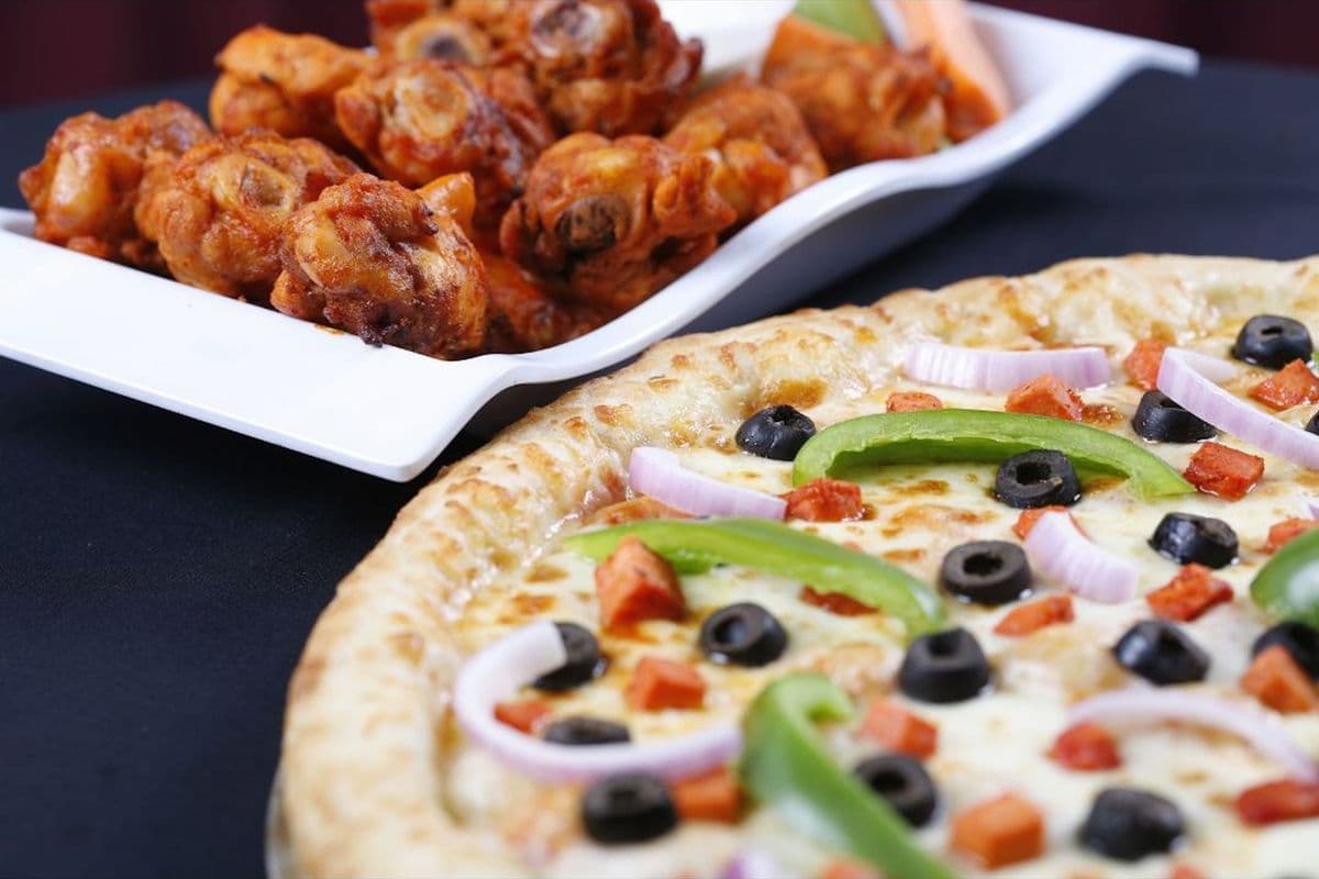 Small Pizza and 8 Wings