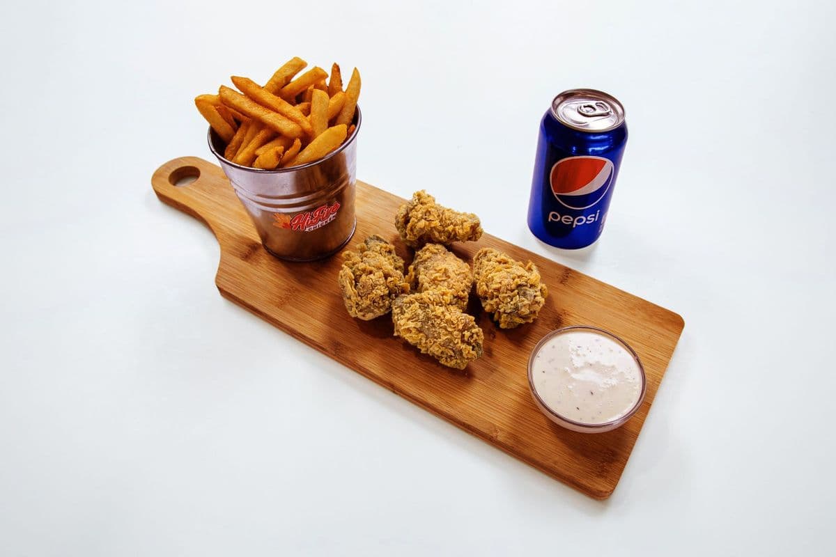 Hot Wings Meal (5 pcs) (888 Cal)