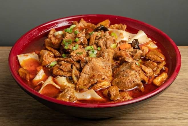 Spicy and Sour Pork Noodle in Soup 岐山肉臊子汤面
