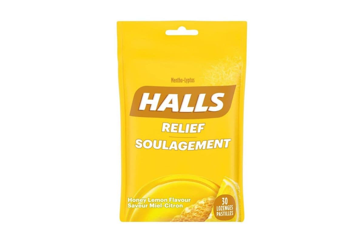 Halls Honey Lemon Relief Bag (30 lozenges)