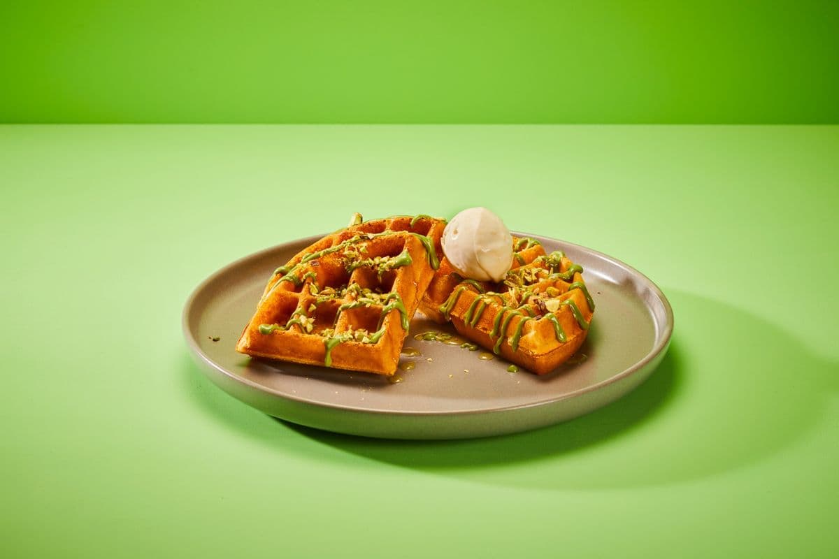 Pistachio and White Chocolate Crunch- American Waffle