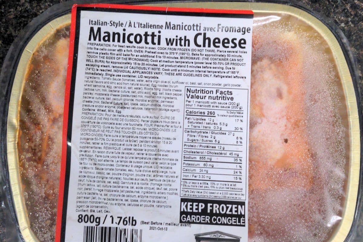 Manicotti with Cheese (800 g)