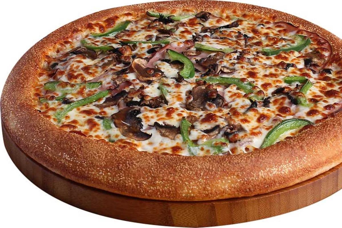 10" Ham, Mushroom, Green Pepper (First Pizza)