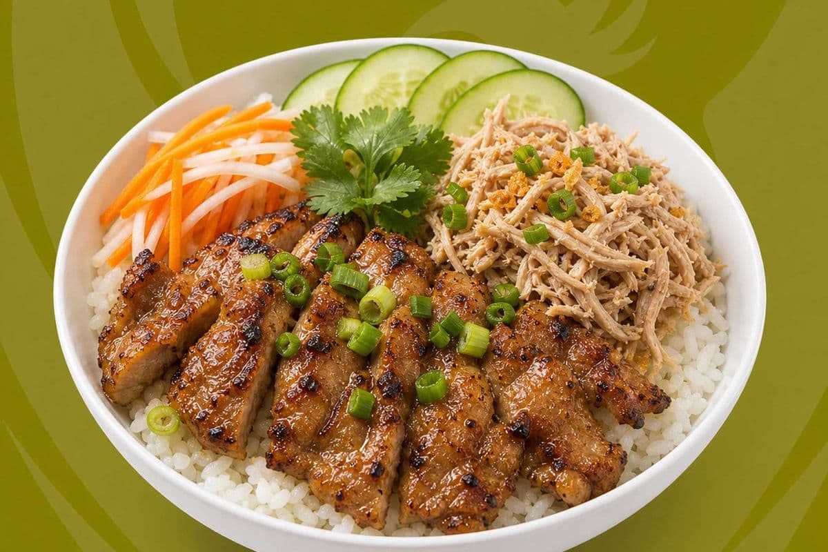 40. Shredded Pork and Grilled Marinated Pork with Rice