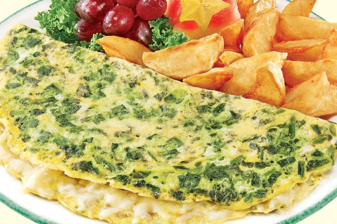 Omelette épinards-cheddar
