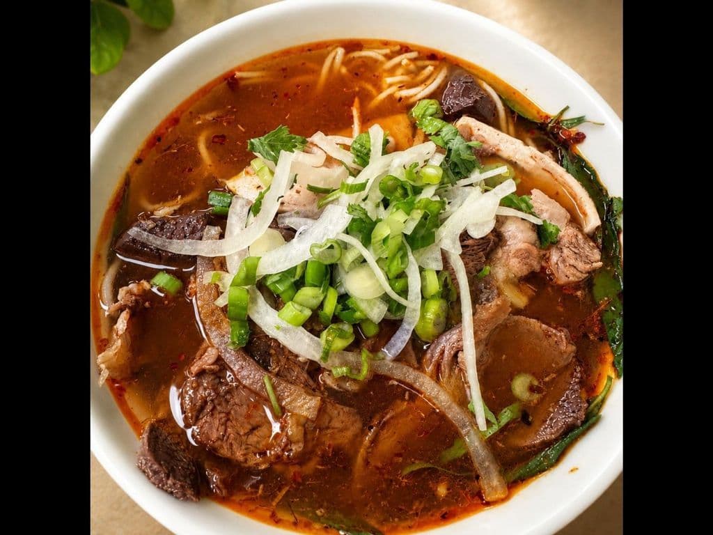 436 Hue Style Spicy Beef Vermicelli Soup (Bun Bo Hue)