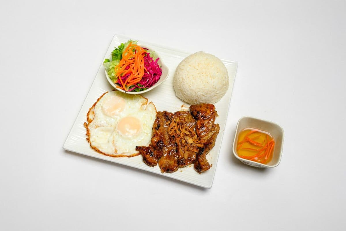 56. Grilled Lemongrass Pork Chop and Two Sunny-Side Eggs