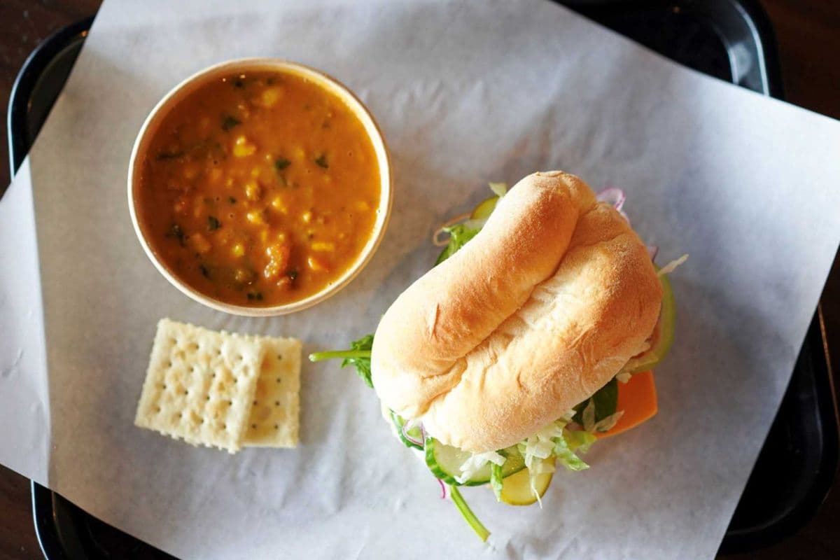 Soup and Small Sandwich