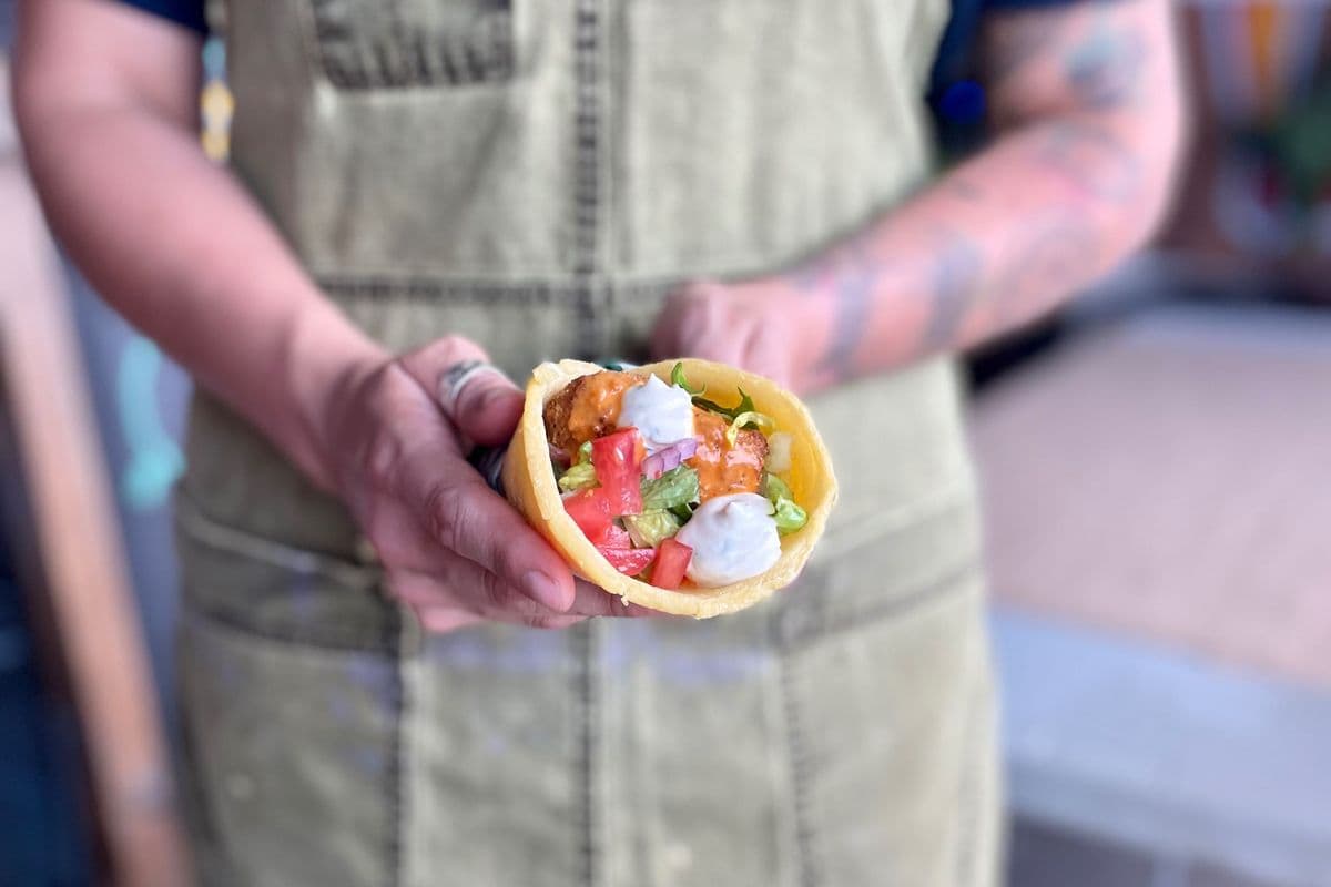 Gluten Free Buffalo Chicken Chickpea Wrap