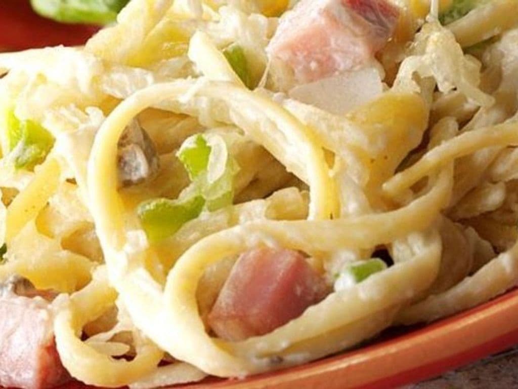 Ham Linguine Alfredo