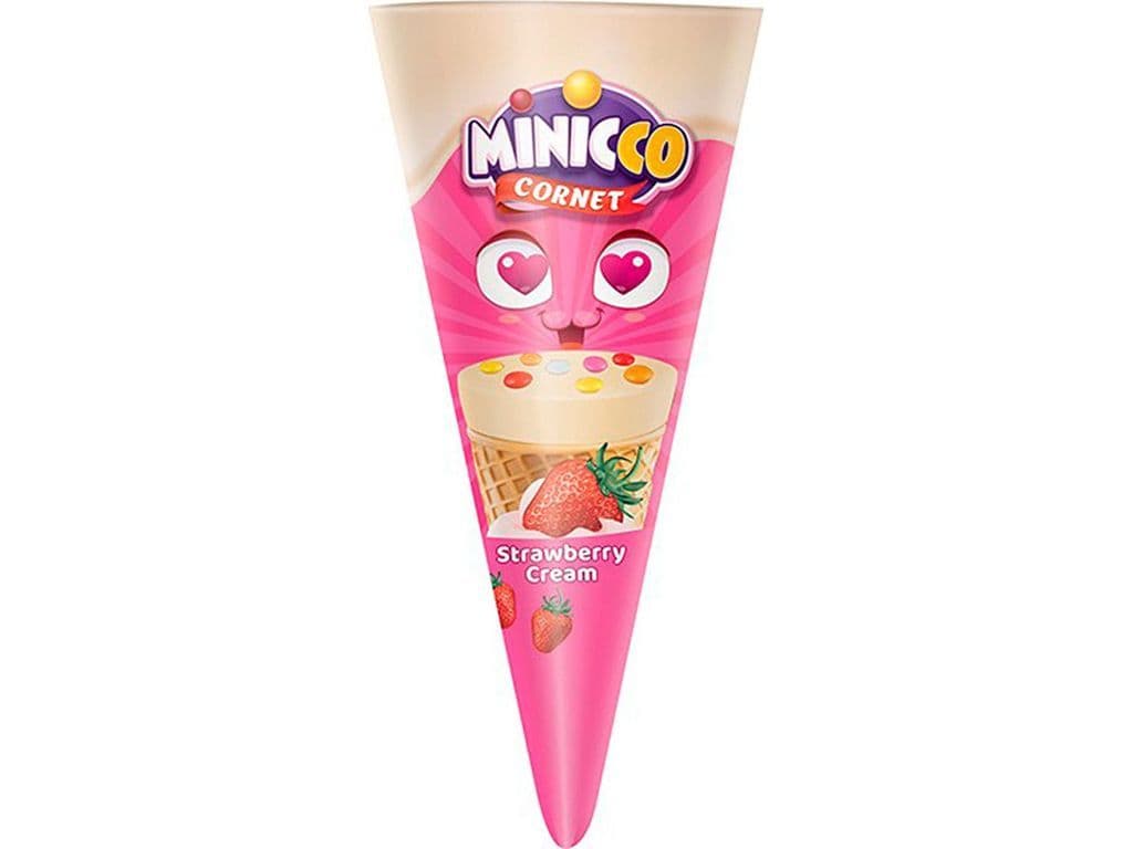 Minicco Cornet Strawberry Creme Wafer Cone