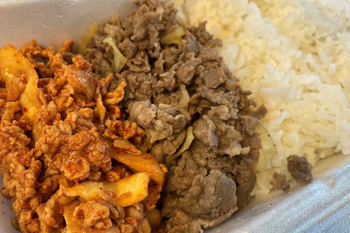 Sweet Beef and Spicy Pork with Rice