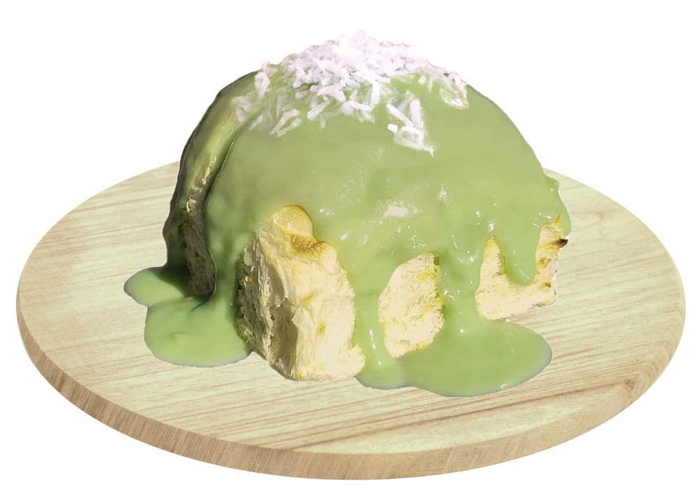 Coconut Pandan Custard in Shokupan Bun - "Sangkaya"