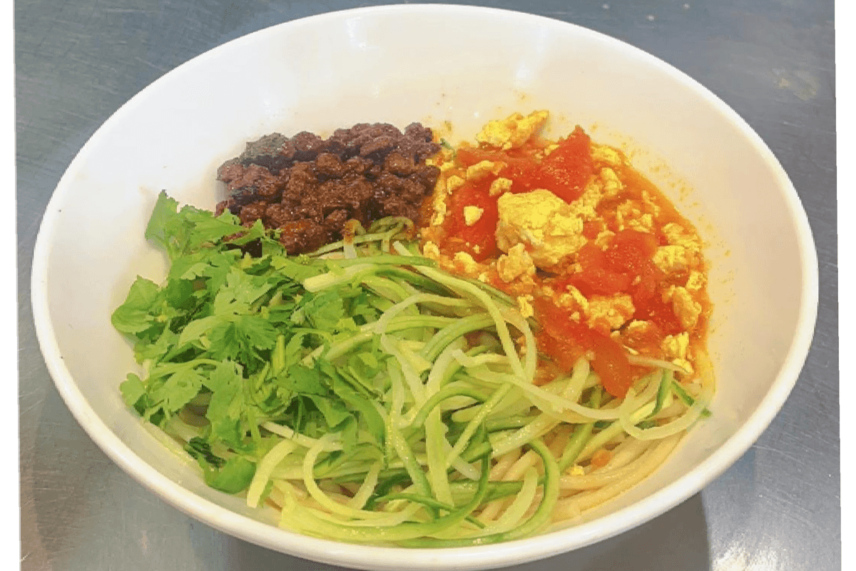 Cold Dry Noodles with Tomato and Egg 凉干拌西红柿鸡蛋面