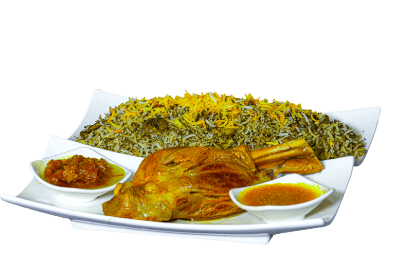 Baghali Polo with Lamb Shank (Mahicheh)