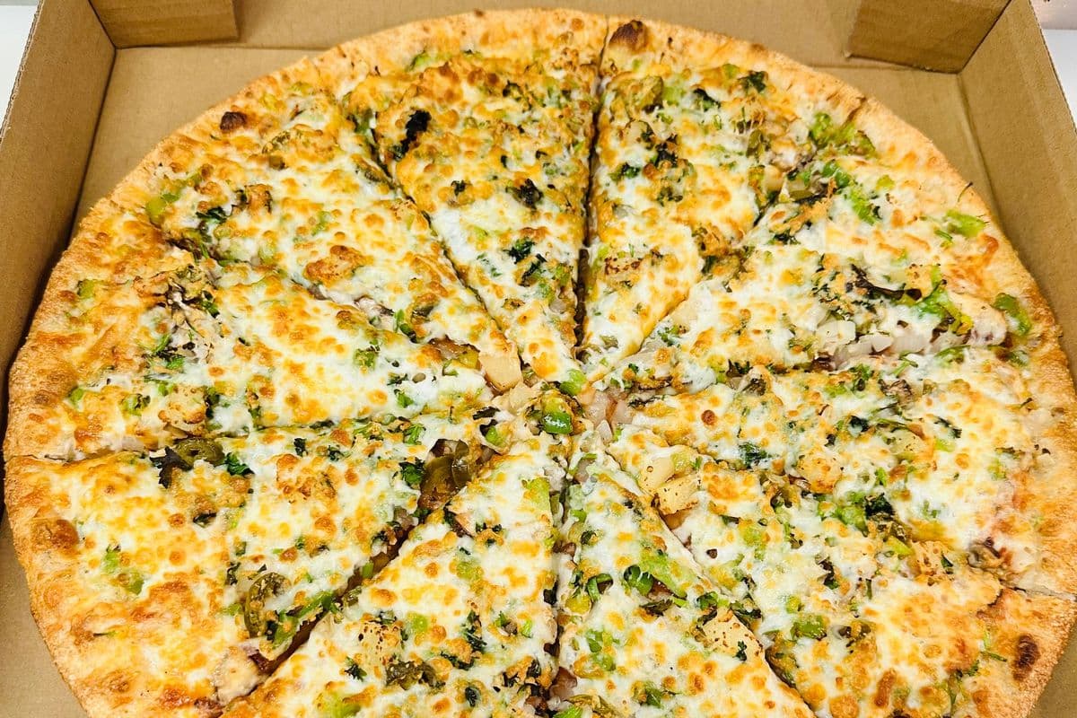 8. Large Indian-Style Veggie Pizza