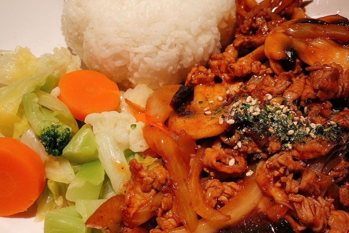 Korean Bulgogi Beef with Rice and Veggie