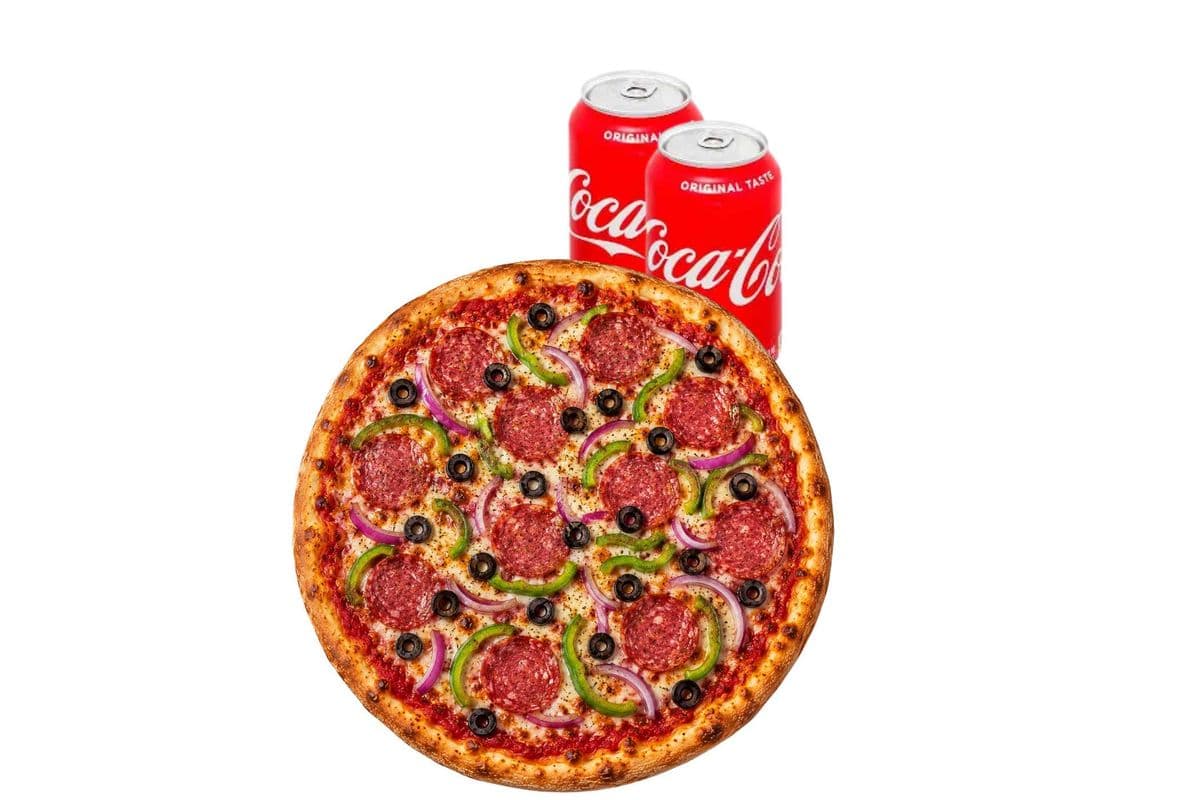 COMBO 2 – MEDIUM PIZZA & POP COMBO DEAL