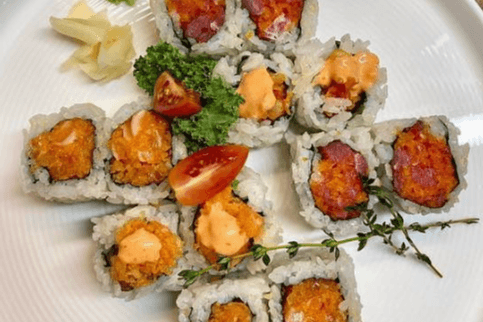 Spicy Salmon Roll and Spicy Tuna Roll