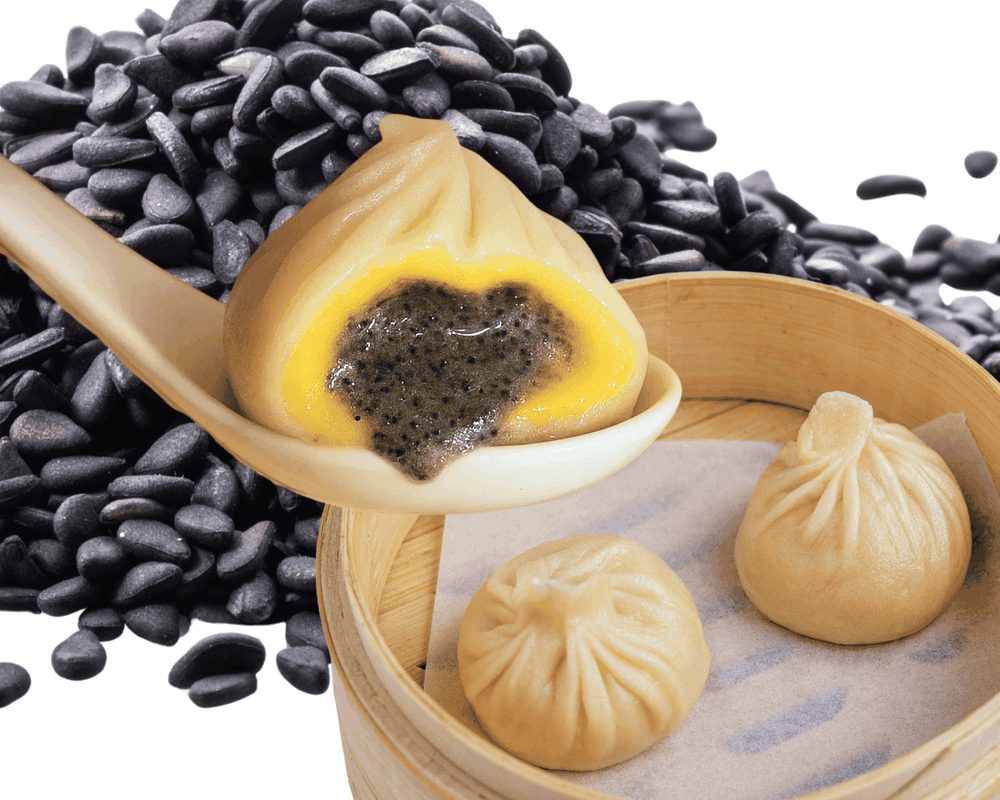 50.Black Sesame Xiao Long Bao(2pcs)/ / Sesame Noir Xiao Long Bao (2mrx)/