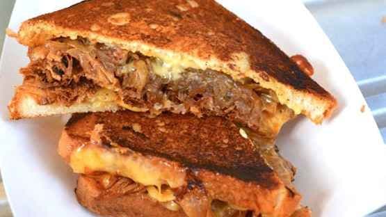 Pulled Pork Grilled Cheese Sandwich