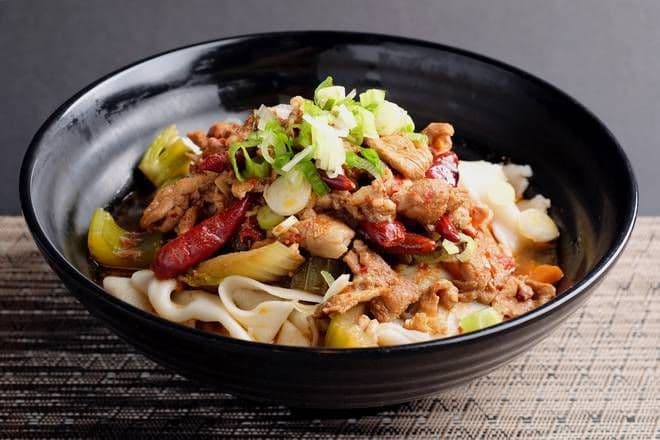 Spicy and Sour Pork Noodle 岐山肉臊子拌面