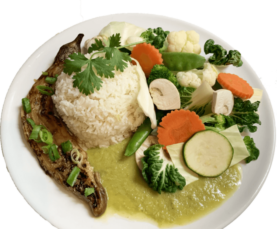 49 Spicy Green Curry Tofu Grilled Eggplant