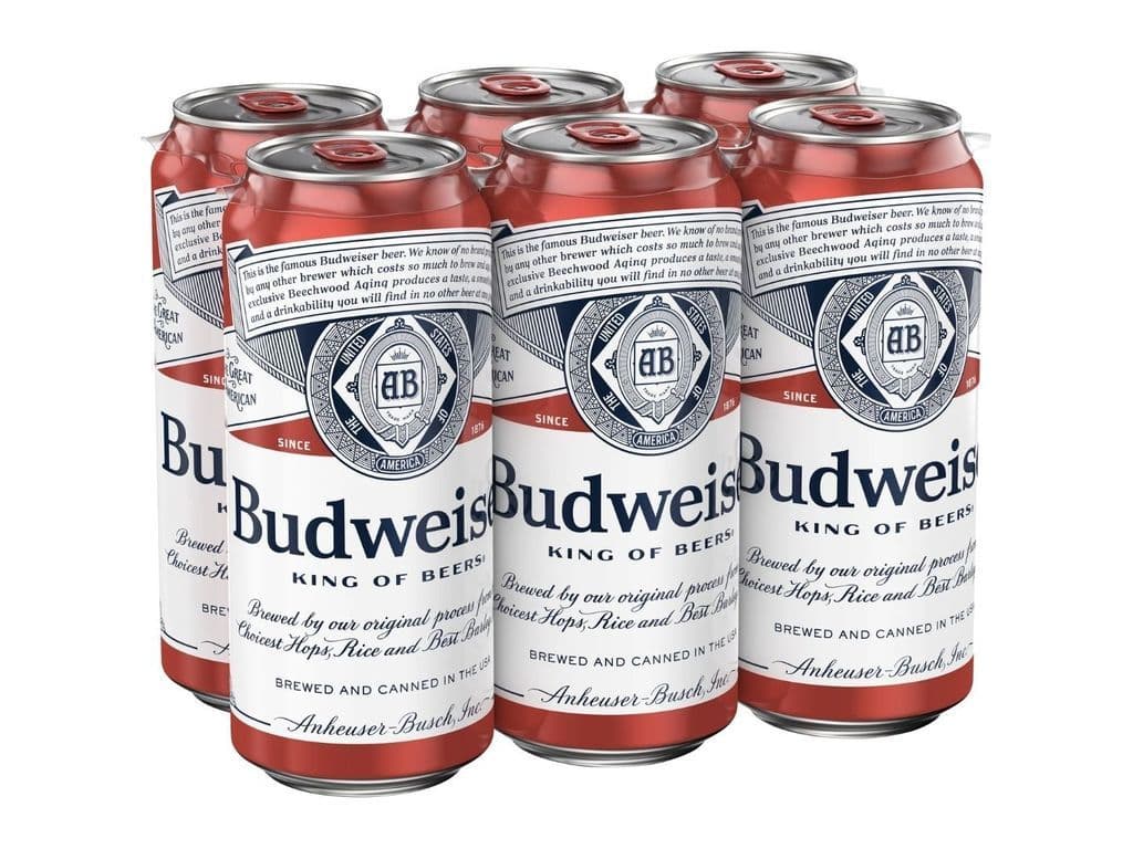 Budweiser, 6pk 473ml beer (5.0% ABV)