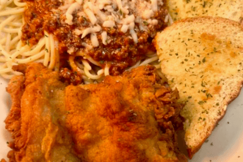 Spaghetti and Fried Chicken