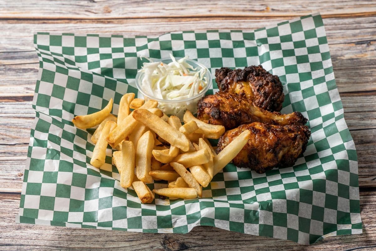 Grilled Chicken With Fries And Coleslaw