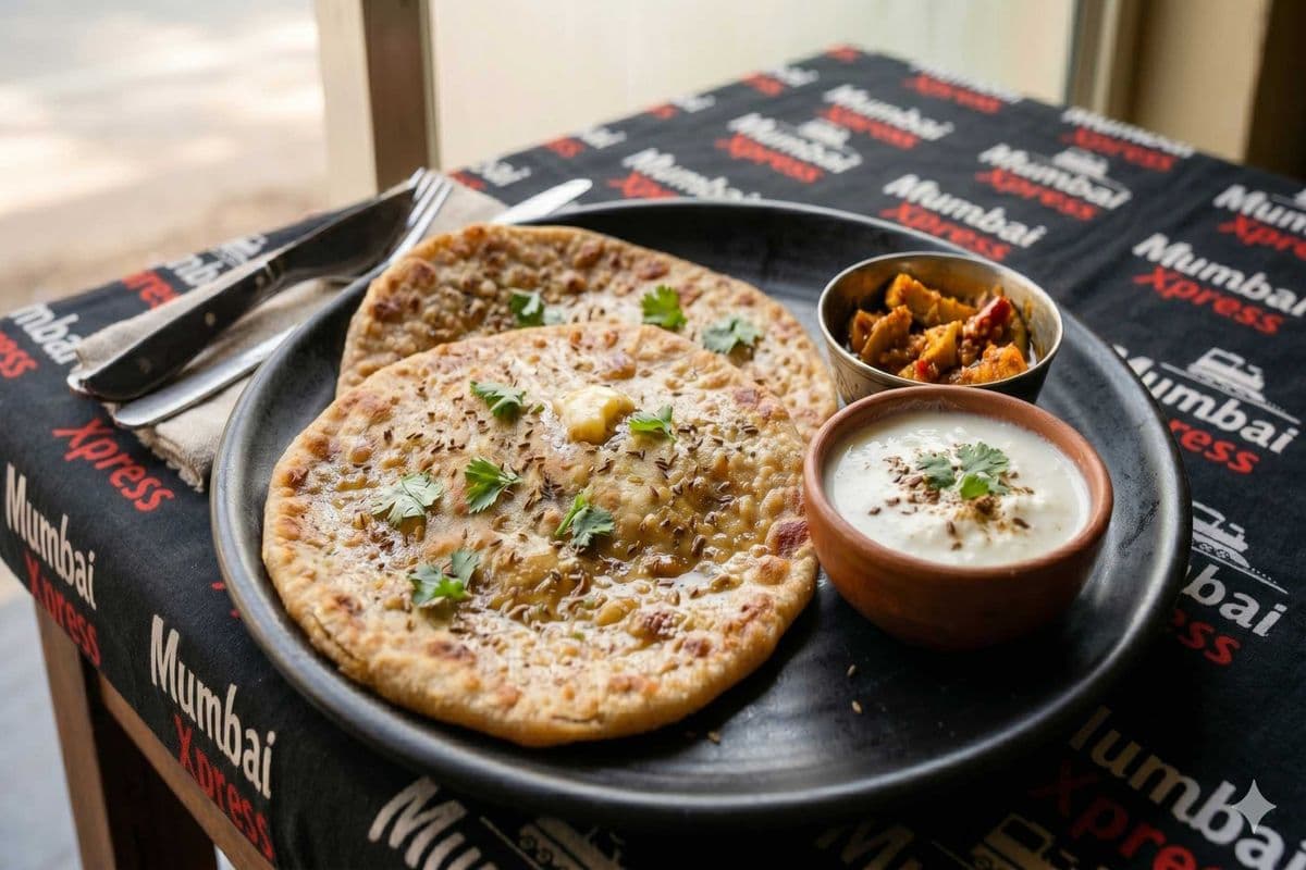 Ajwain Parantha 2 pcs with curd