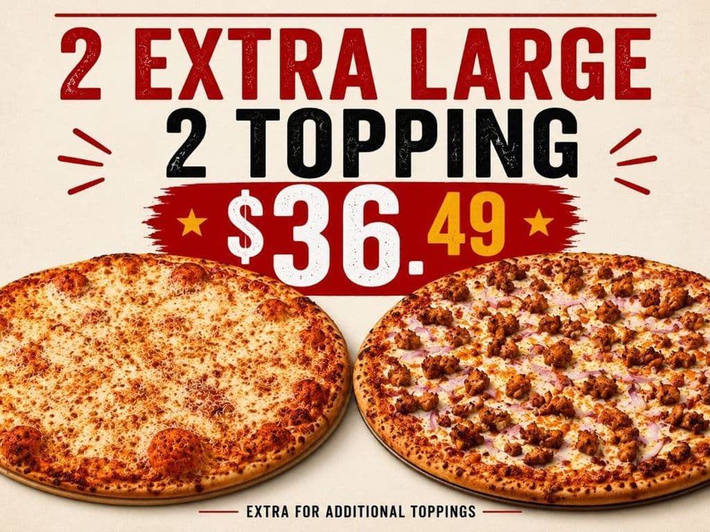2 Extra Large 2 Topping