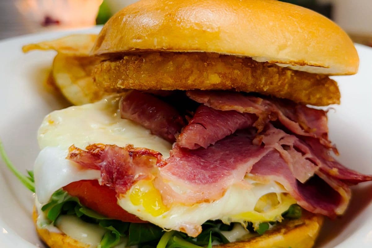 Corned Beef and Hash Patty Sandwich