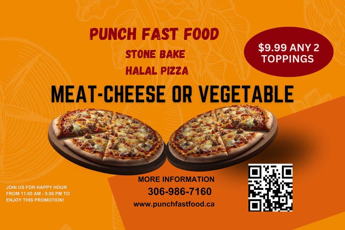 Punch Vegetarian Pizza (2 Toppings)